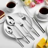 WANGYUANJI 20-Piece Stainless Steel Flatware Set for 4 — 4 Knives, 4 Dinner Forks, 4 Salad Forks, 4 Spoons & 4 Teaspoons, Mirror-Finish, Dishwasher Safe